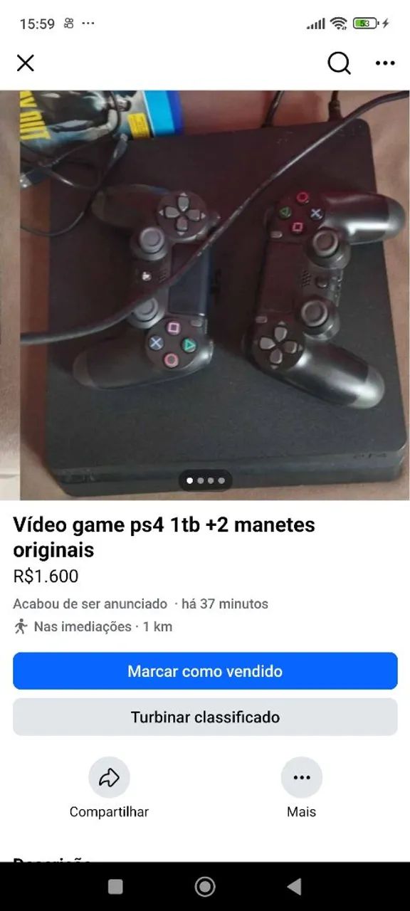 PS4 slim 1 tera de memória e 2 manetes  - Foto 4
