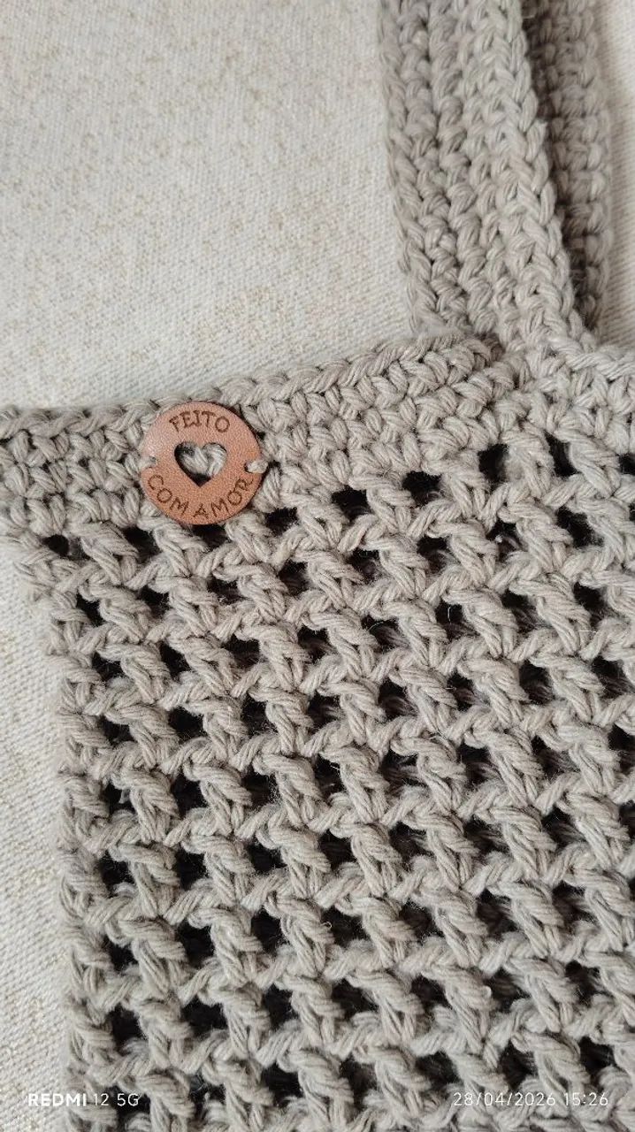 Bolsa de crochê feito a mão nova - Foto 5