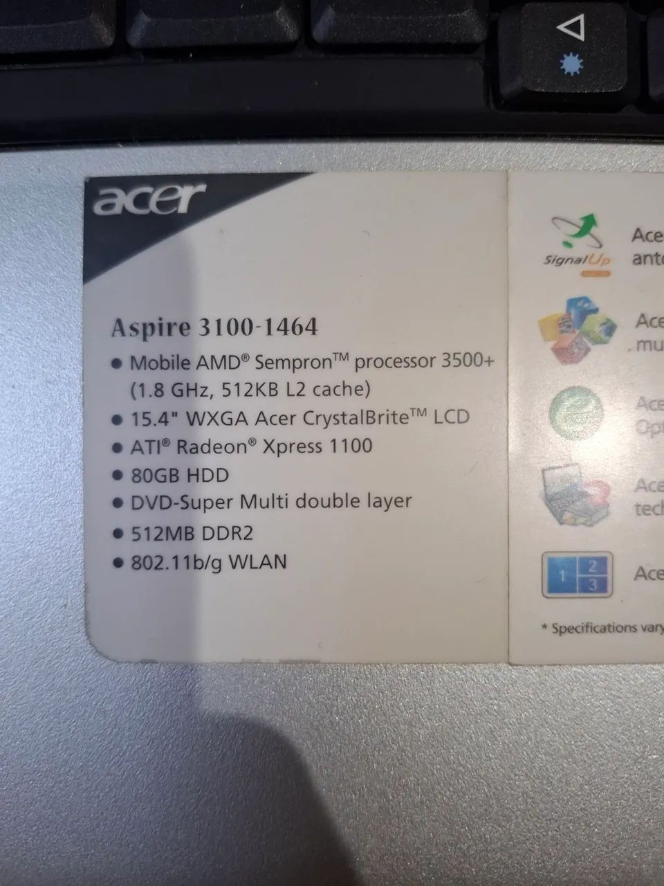 Notebook Acer Aspire 3100-1464 - Foto 2