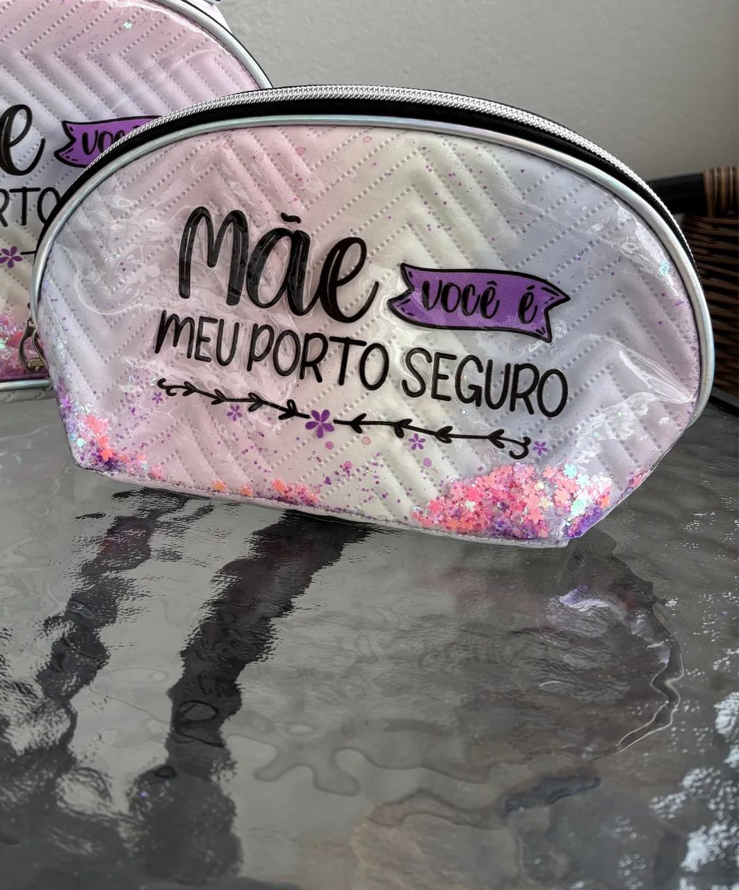 Necessaire Oval Dia Das Mães Pvc 22x14x7 - Foto 2