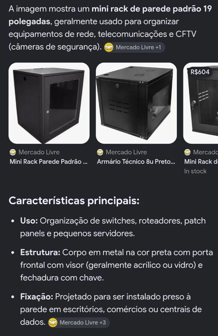 Mimi rack p/ equipamentos de rede e telecomunicações  - Foto 3