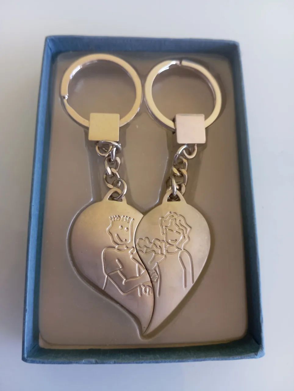 Chaveiros coração de metal 11cm
