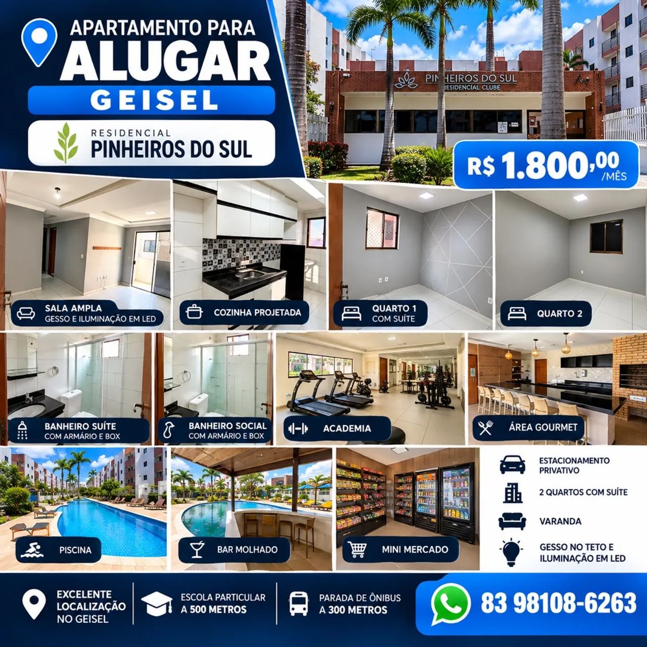 APARTAMENTO GEISEL - PINHEIROS DO SUL II - ALUGUEL