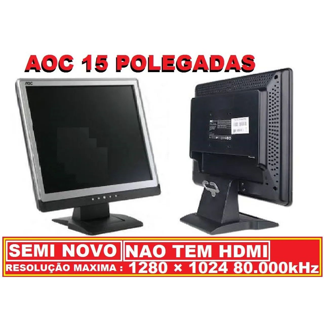 Monitor de 15 e 17 polegadas semi novo com linha na tela sem interferir no funcionamento  - Foto 2