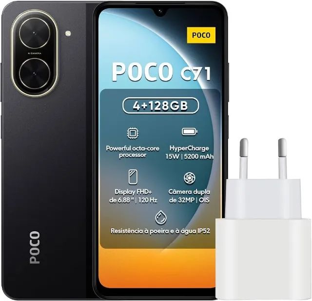 Xiaomi Poco C71 4G Dual 128 GB 4 GB Ram - Preto