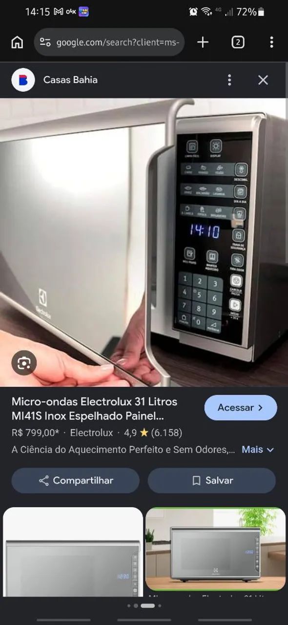 MICRO- ONDAS ELECTROLUX 31 LITROS  - Foto 2