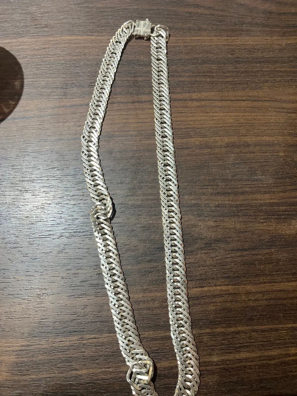 Cordão de prata 10 mm 70cm - Foto 2