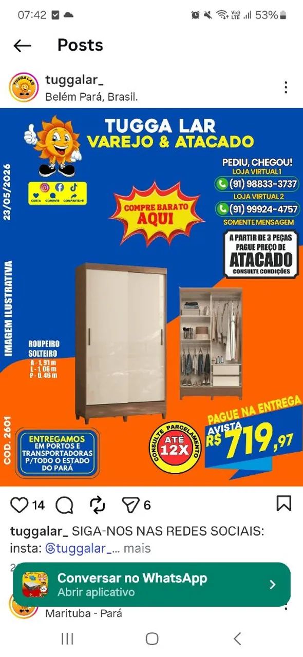 Guarda-roupa solteiro 