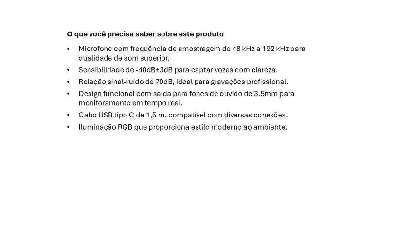 Microfone Condensador Rgb Alta Sensibilidade Usb Gamer Strea - Foto 2