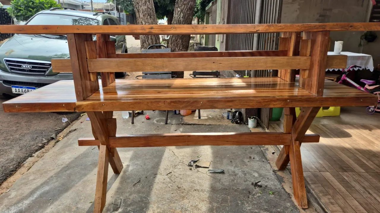 Mesa rústica de madeira de lei  demolição  - Foto 2