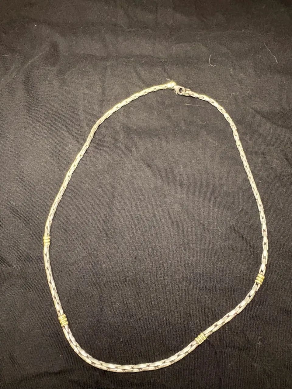 Cordão prata 925 com detalhes em ouro  - Foto 2
