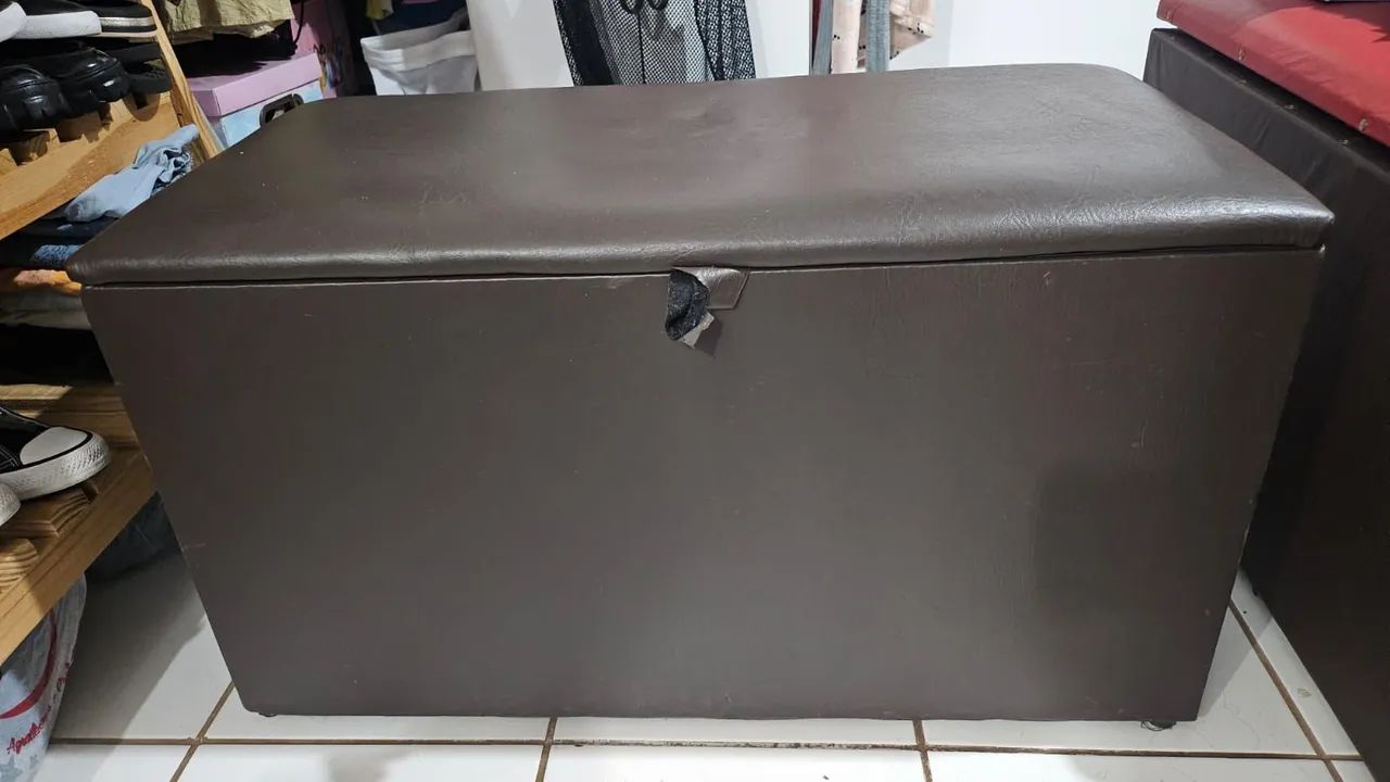 Puff baú marrom