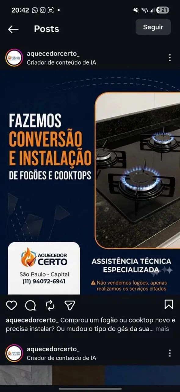 Conversão de Fogão 