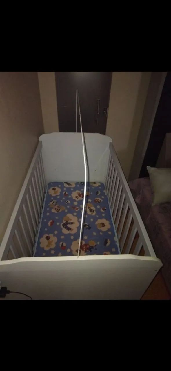 Berço 3 em 1, Berço, cama, sofá, cor branca - Foto 4