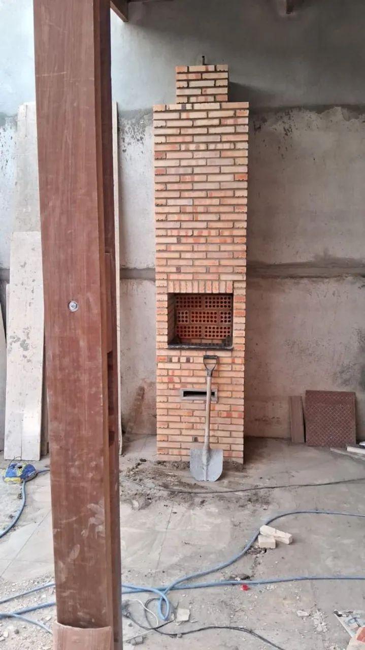 Construimos churrasqueira de tijolos aparente  - Foto 5