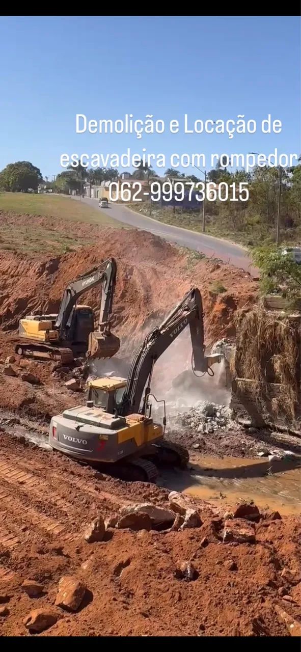 Escavadeira hidráulica e retro com rompedor locação e serviços  - Foto 5