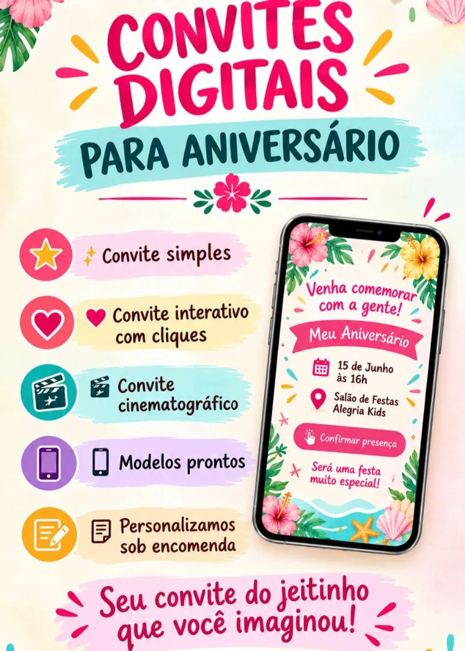 Convite digital Interativo| QUALQUER TEMA