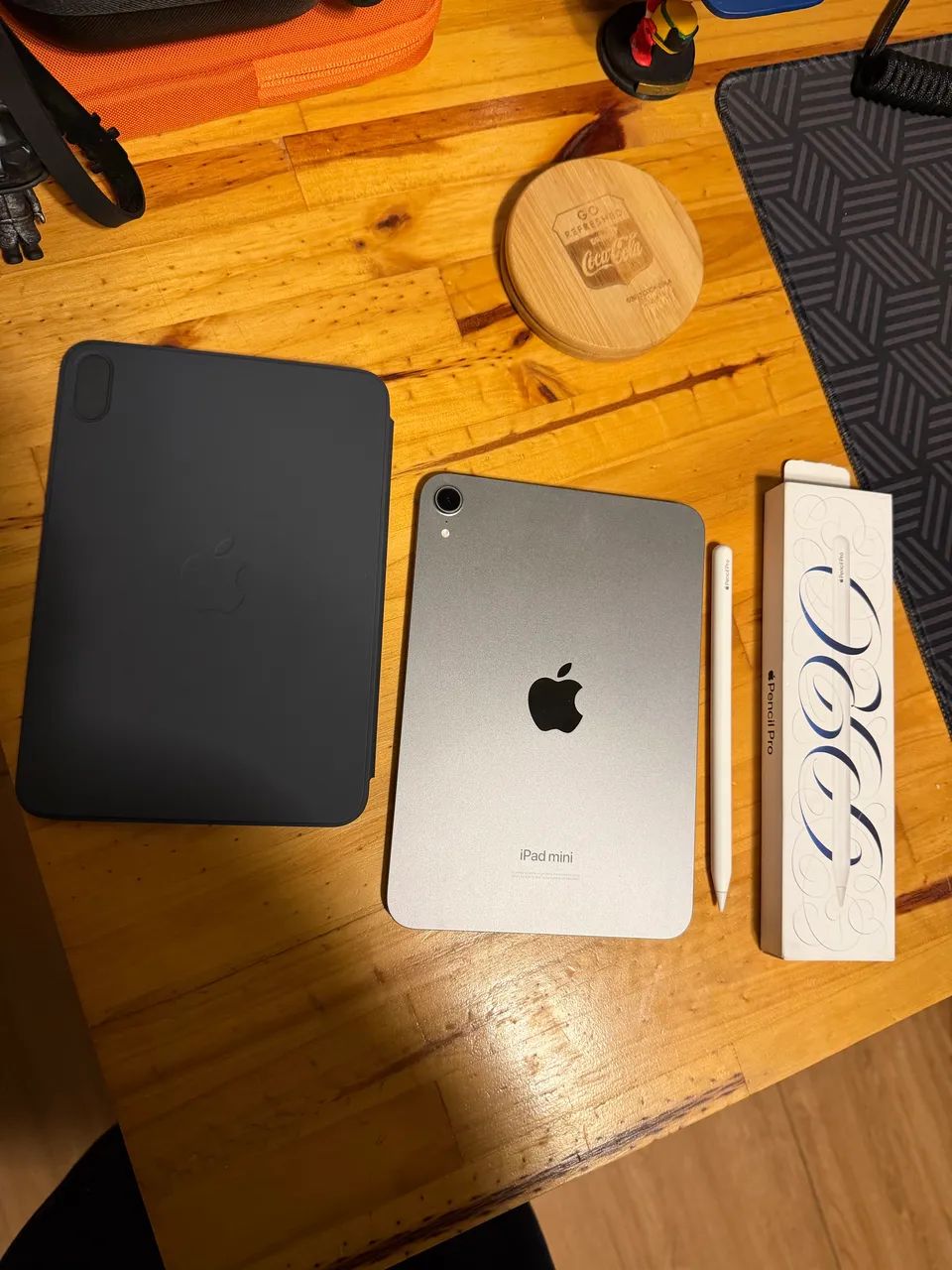 iPad Mini 7 128gb + Apple Pencil Pro e Capa fólio
