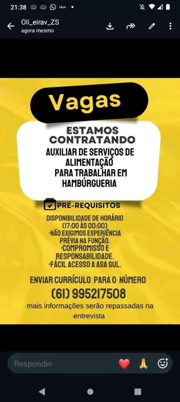 Vaga de emprego 