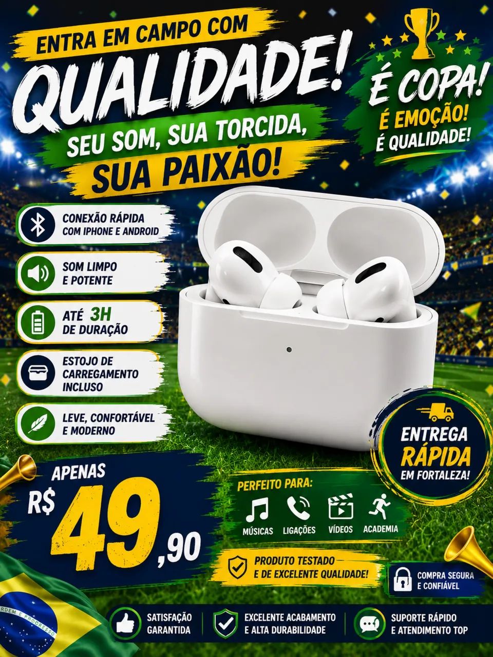 Fone Bluetooth Sem Fio