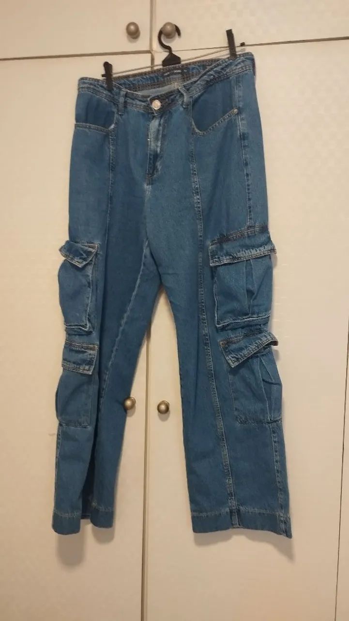 Calça Jeans Pool Wide slim cargo 44
