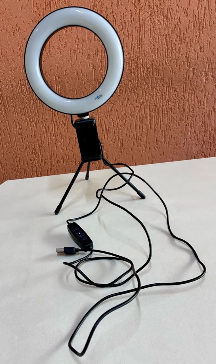 ring light led 6 polegadas com tripé de mesa