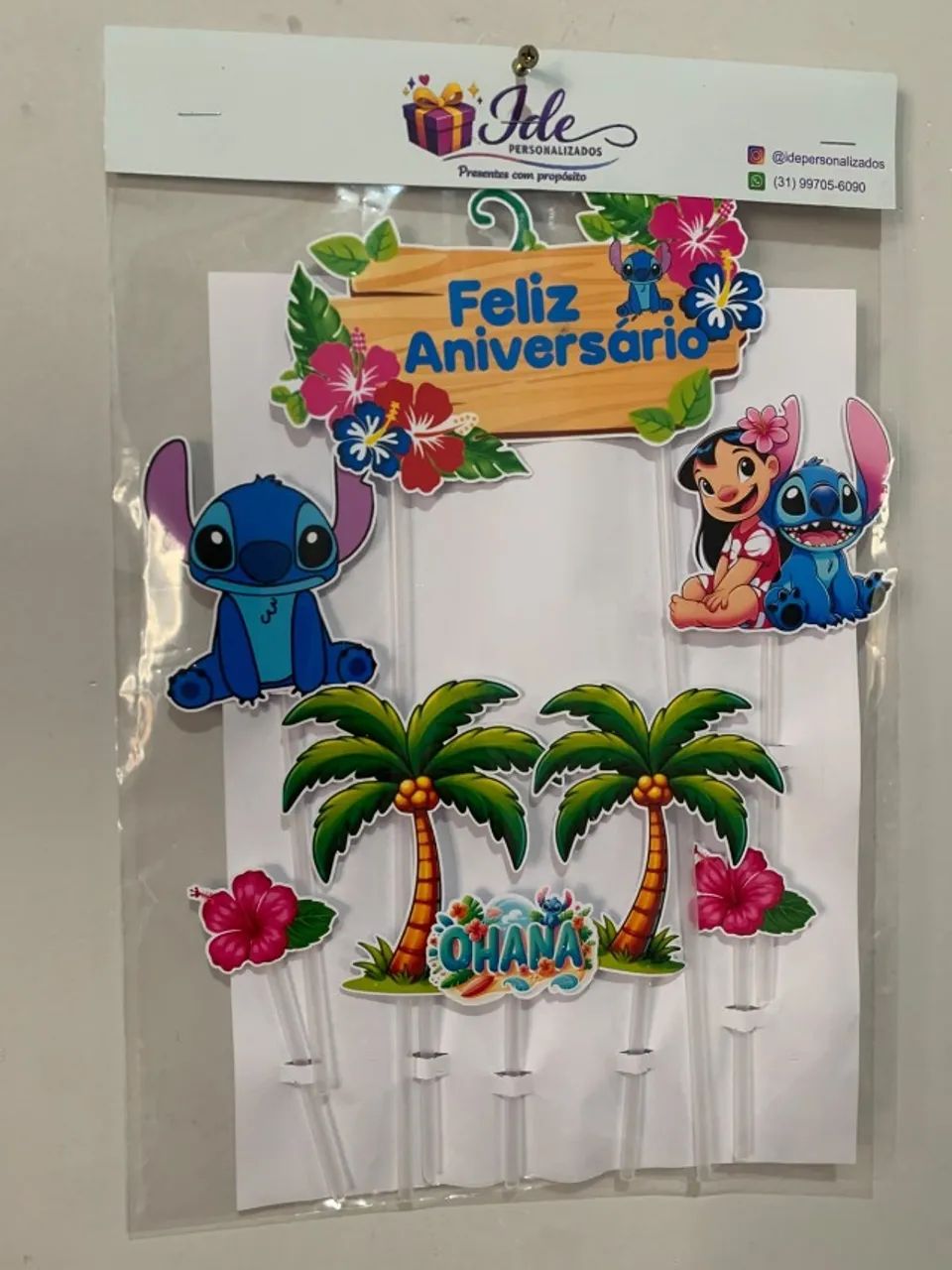 Topo de Bolo Lilo & Stitch - Foto 2