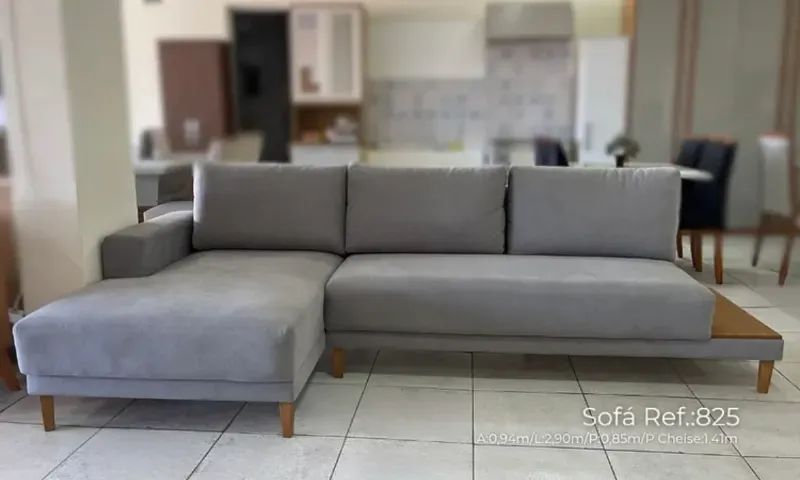 Sofá Chaise 825  2,40m Linho D33 - Produto Novo! Pronta Entrega! - Foto 2