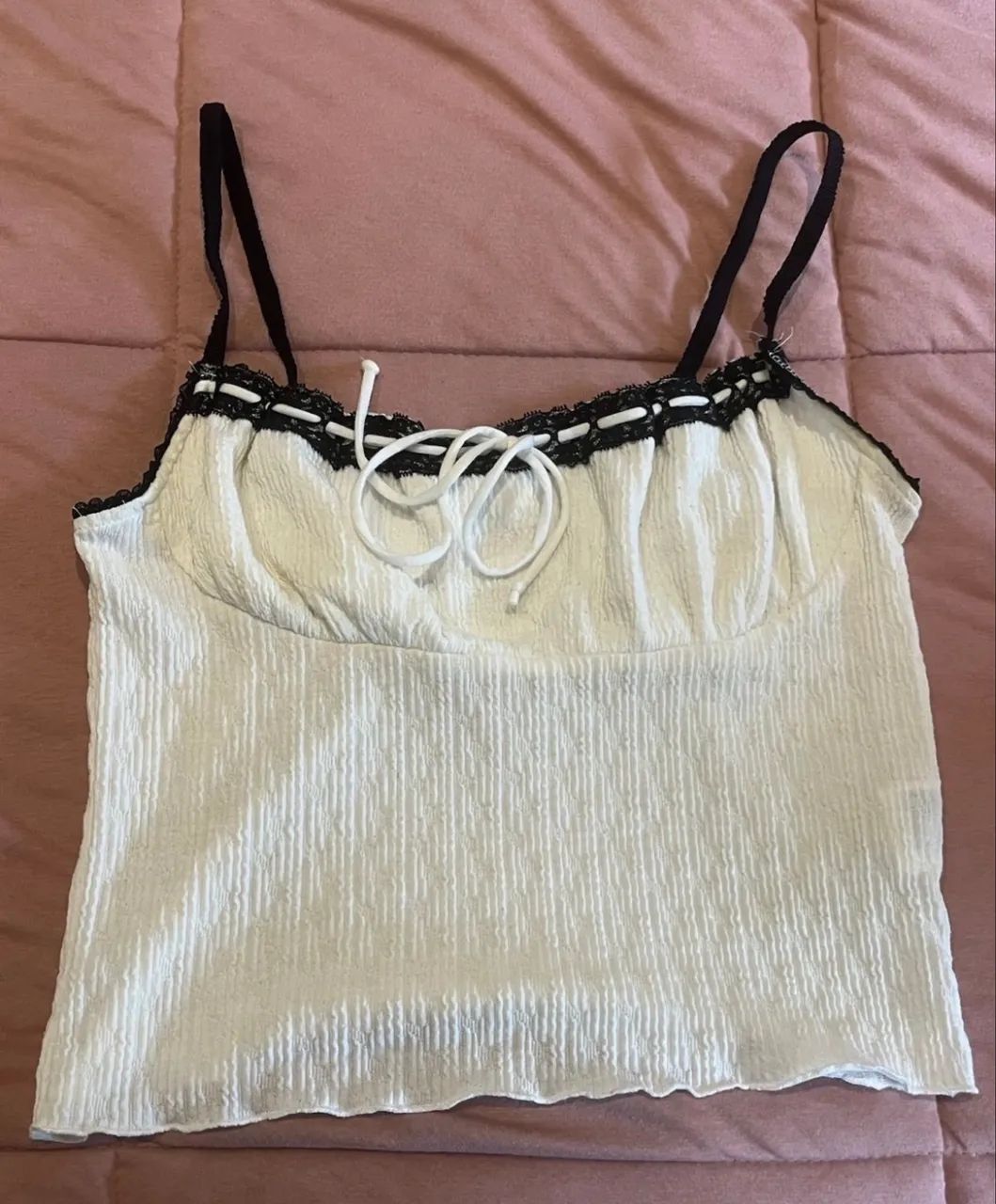 Blusa cotton on branca renda M