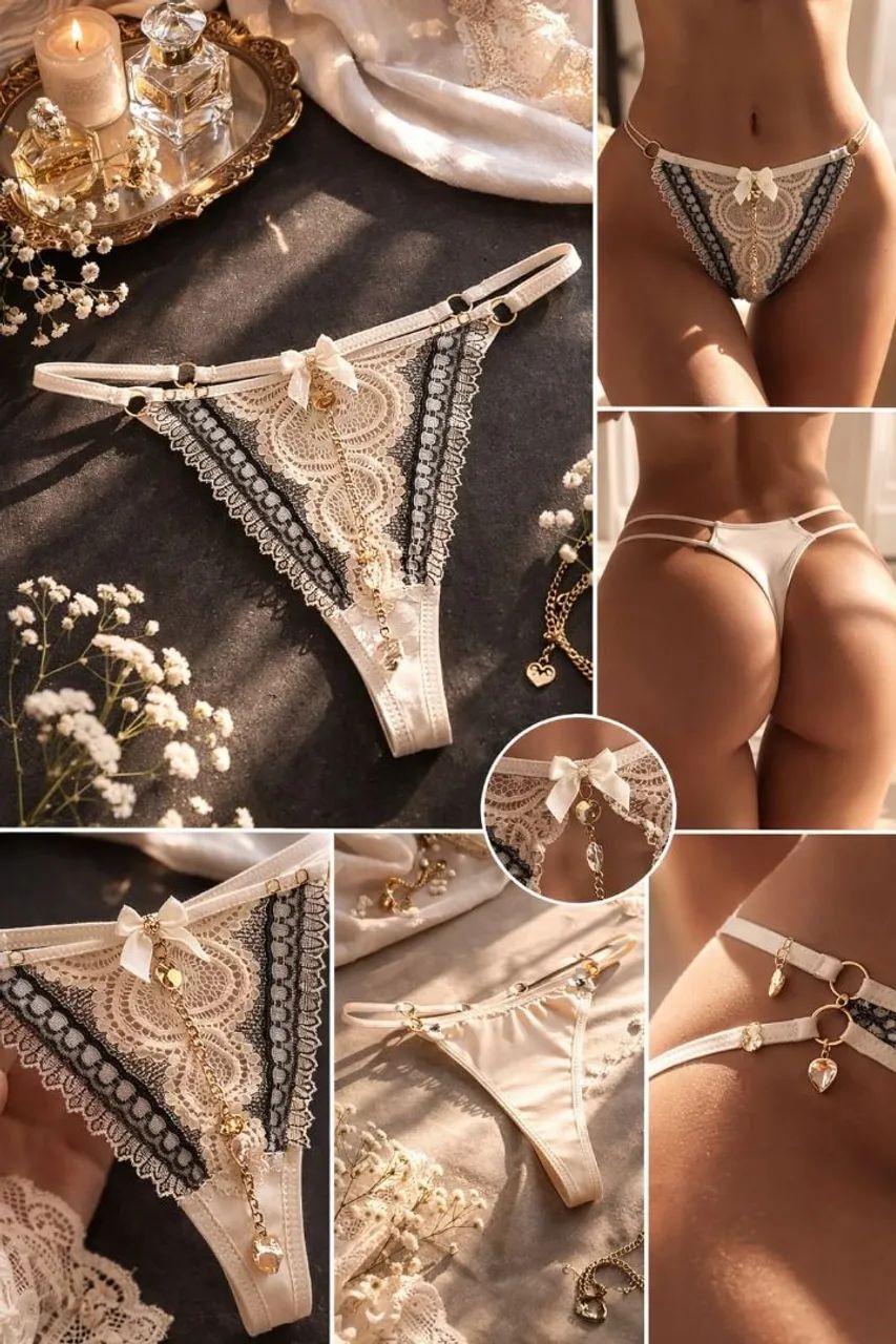 Conjunto de calcinha e sutiã de renda amarela  - Foto 3