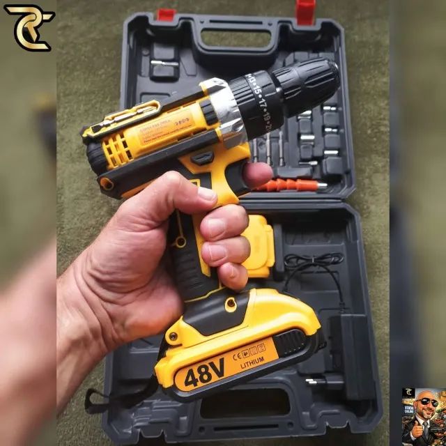 Furadeira Parafusadeira 48v Nova + 2 Baterias + Maleta e Acessórios