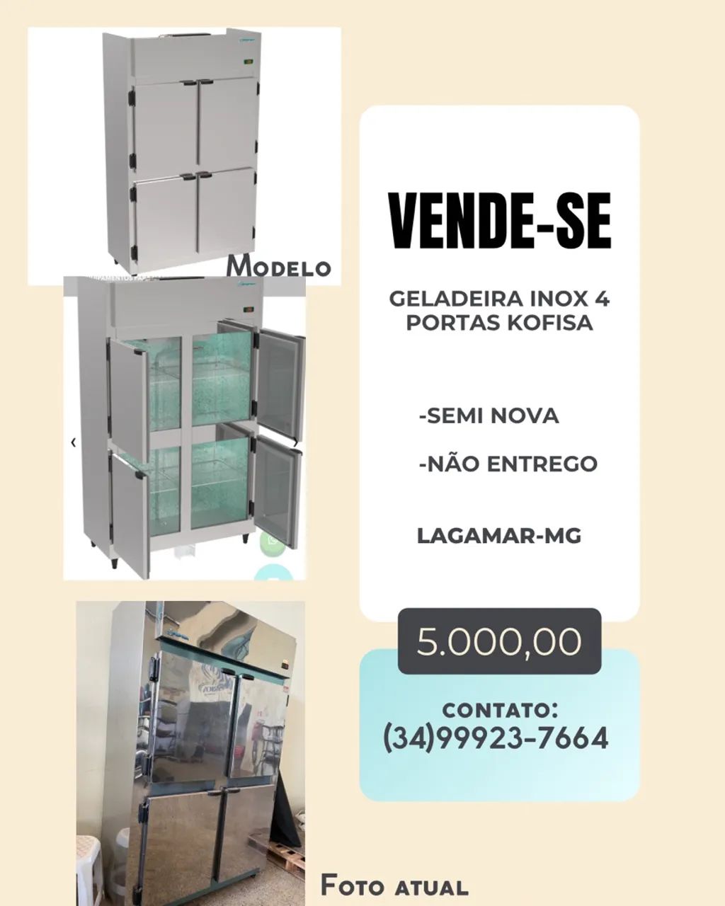 Geladeira 4 Portas KOFISA Semi Nova - Foto 3