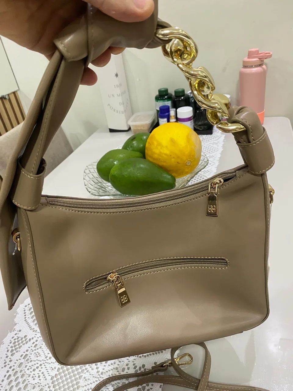 Bolsa de lado bege nova, nunca usado. - Foto 2