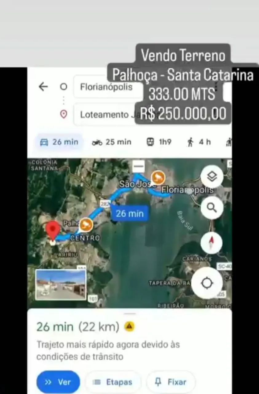 OPORTUNIDADE em Palhoça/SC - 333m² no Loteamento Jardins | Aceito Carro - Foto 3