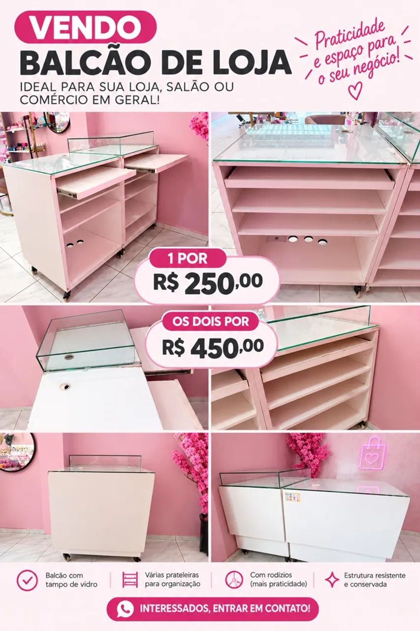 VENDO BALCÕES DE LOJA 