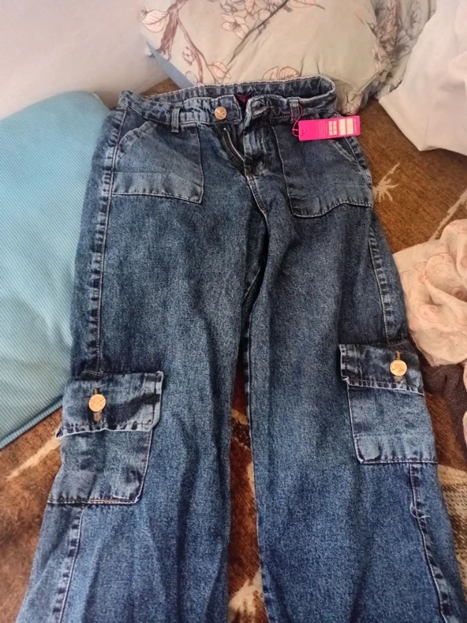 Calça cargo jeans nova - Foto 2