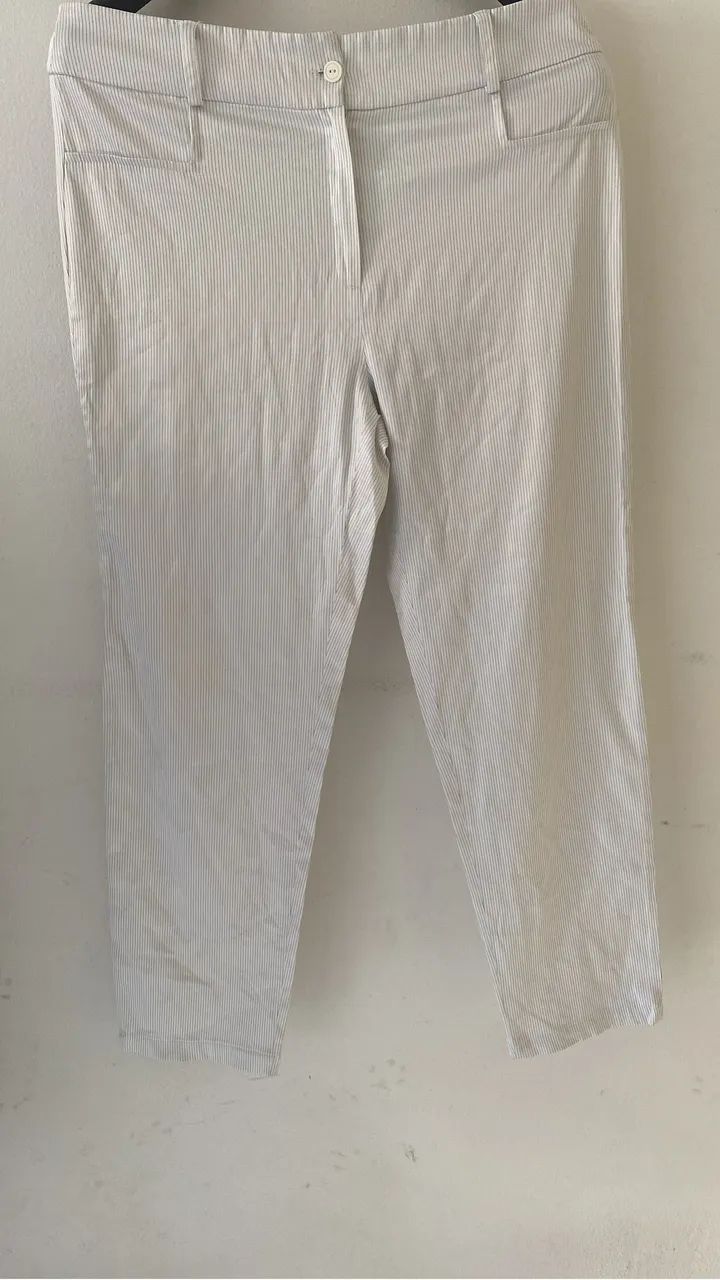 Calça branca c/lycra poliéster 
