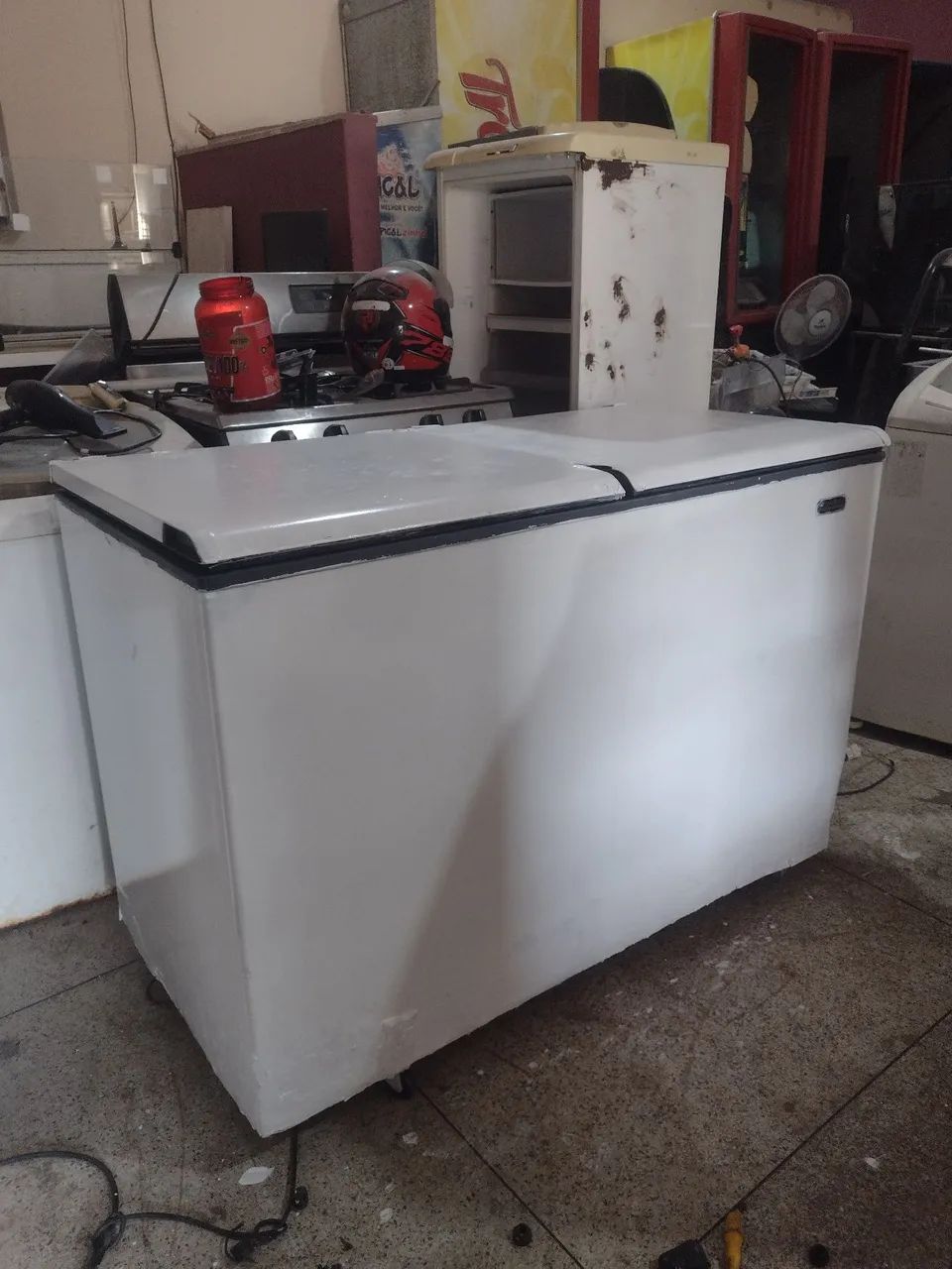 Freezer horizontal 2 tampas de 480 litros funcionando perfeitamente 1500 - Foto 2