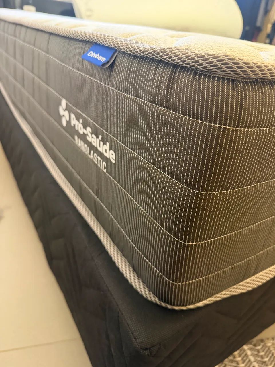 Cama Box Casal Ortobom Pró-Saúde Nanolastic + Colchão