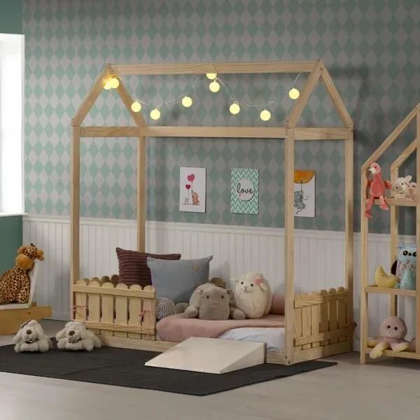 Cama montessori casinha madeira maciça 