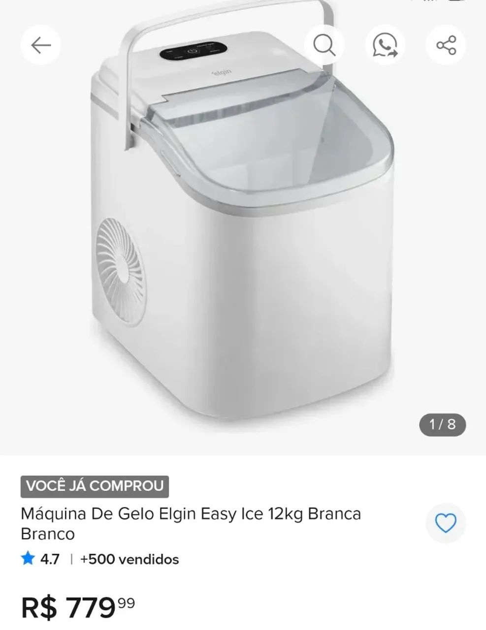 Máquina de gelo ELGIN NOVA