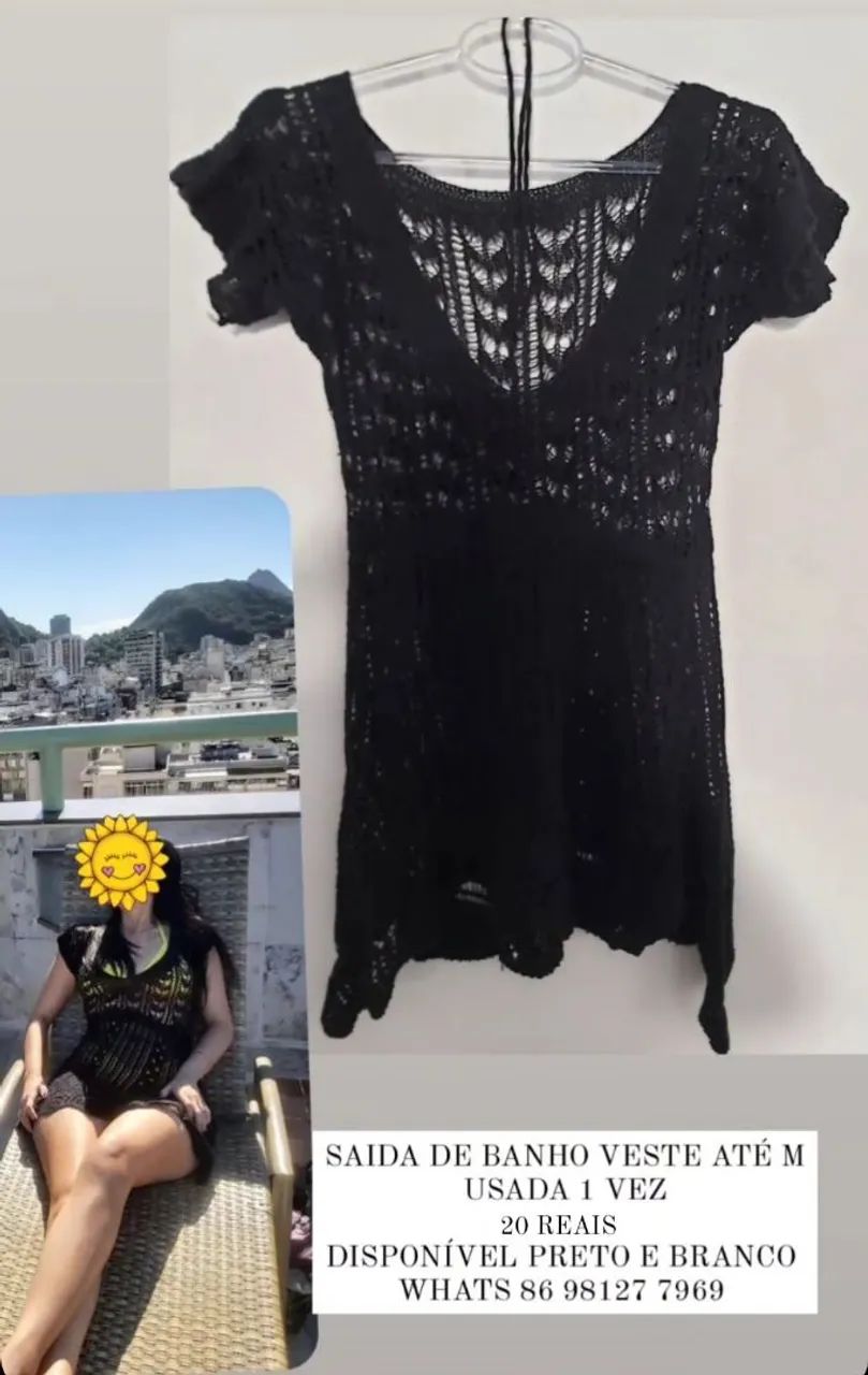 SAIDAS  DE BANHO PRETO E BRANCO - Foto 2
