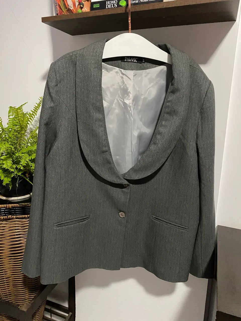 Blazer cinza alfaiataria 