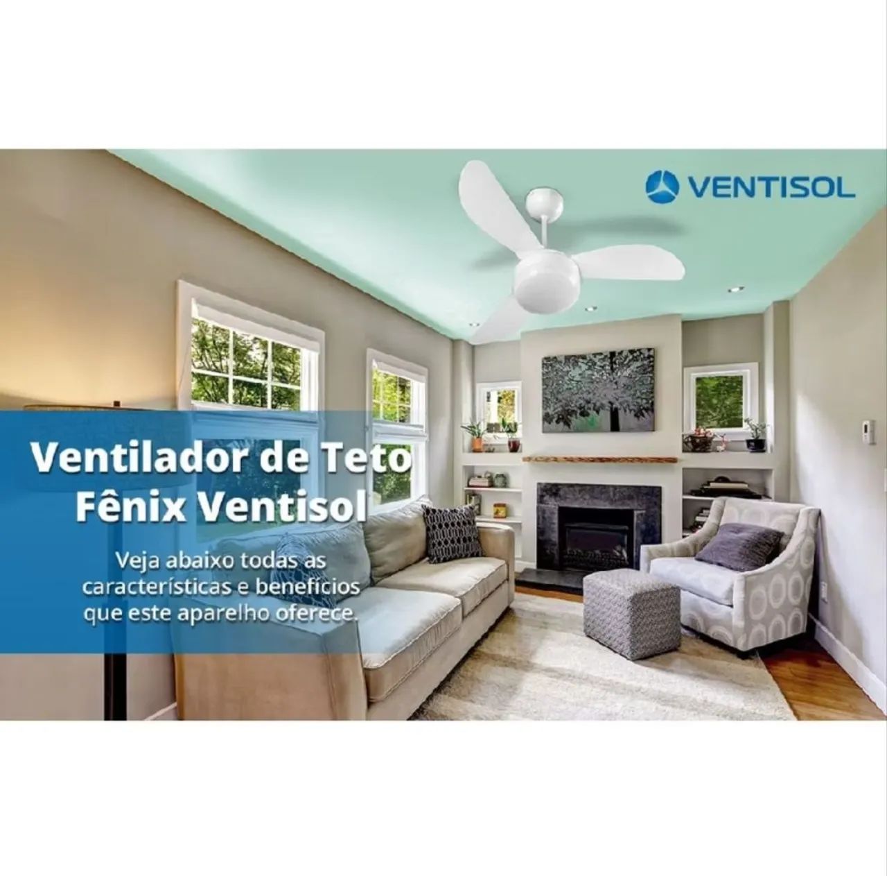 Ventilador de teto ventisol com lâmpada  - Foto 5