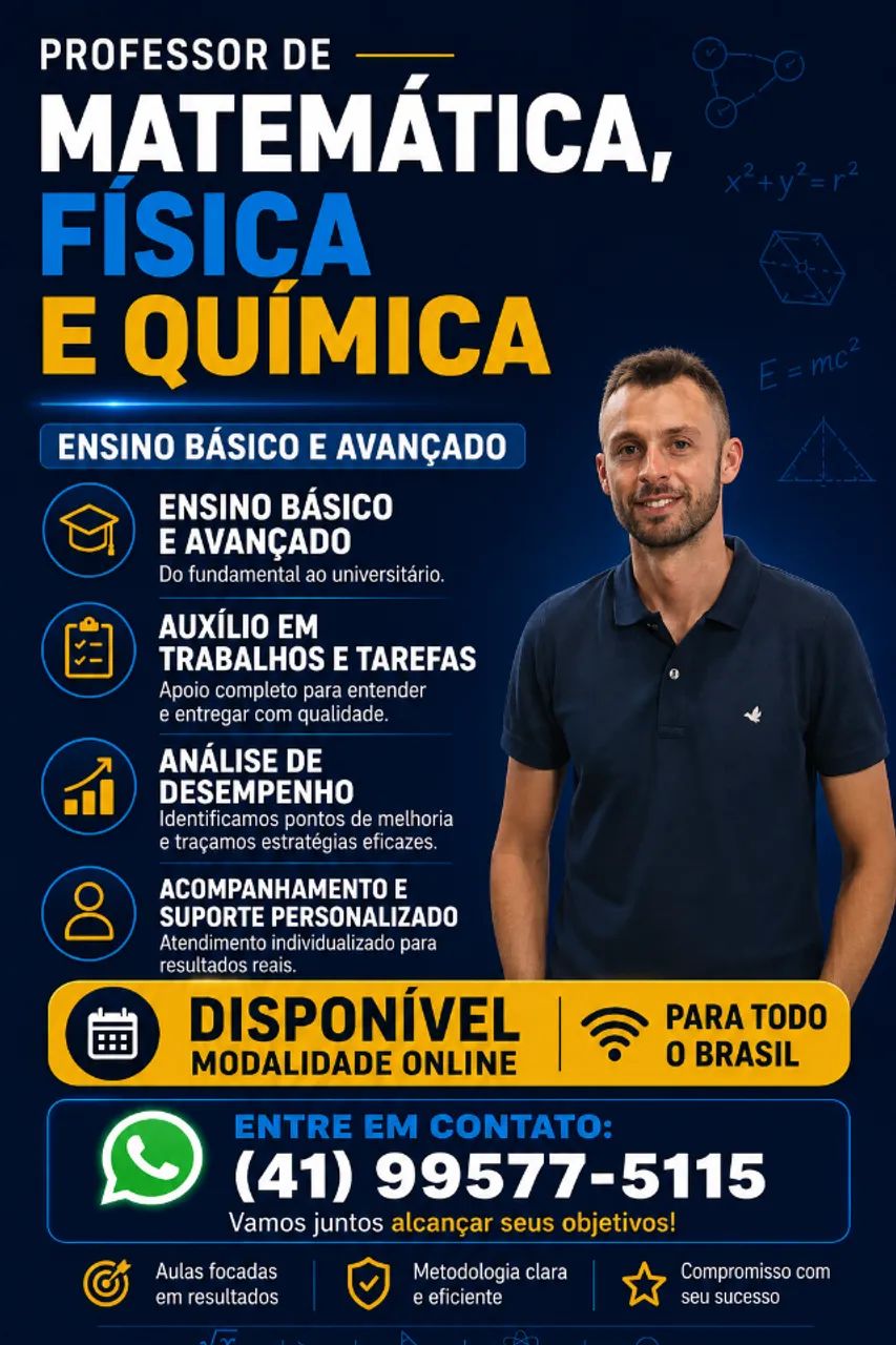 Aulas de Matemática, Física e Química