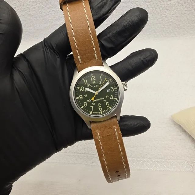 Relógio Timex Expedition Original 36mm Indiglo Couro Recondicionado - Foto 4