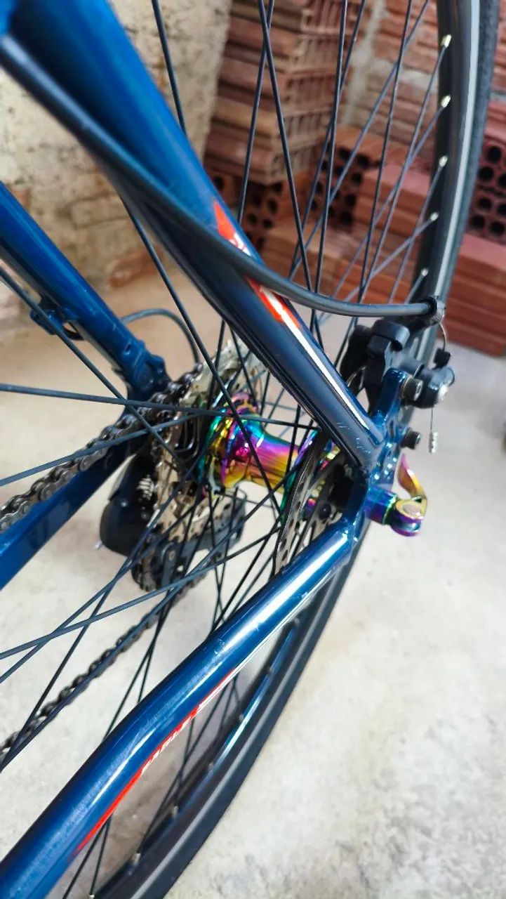 Bike aro 29 com freio a disco e cubo k7 - Foto 5
