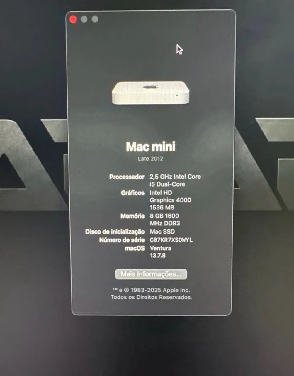 Macデスクトップ Mac mini 2012 i5/8GB/1.12TB/OS Ventura Mac mini