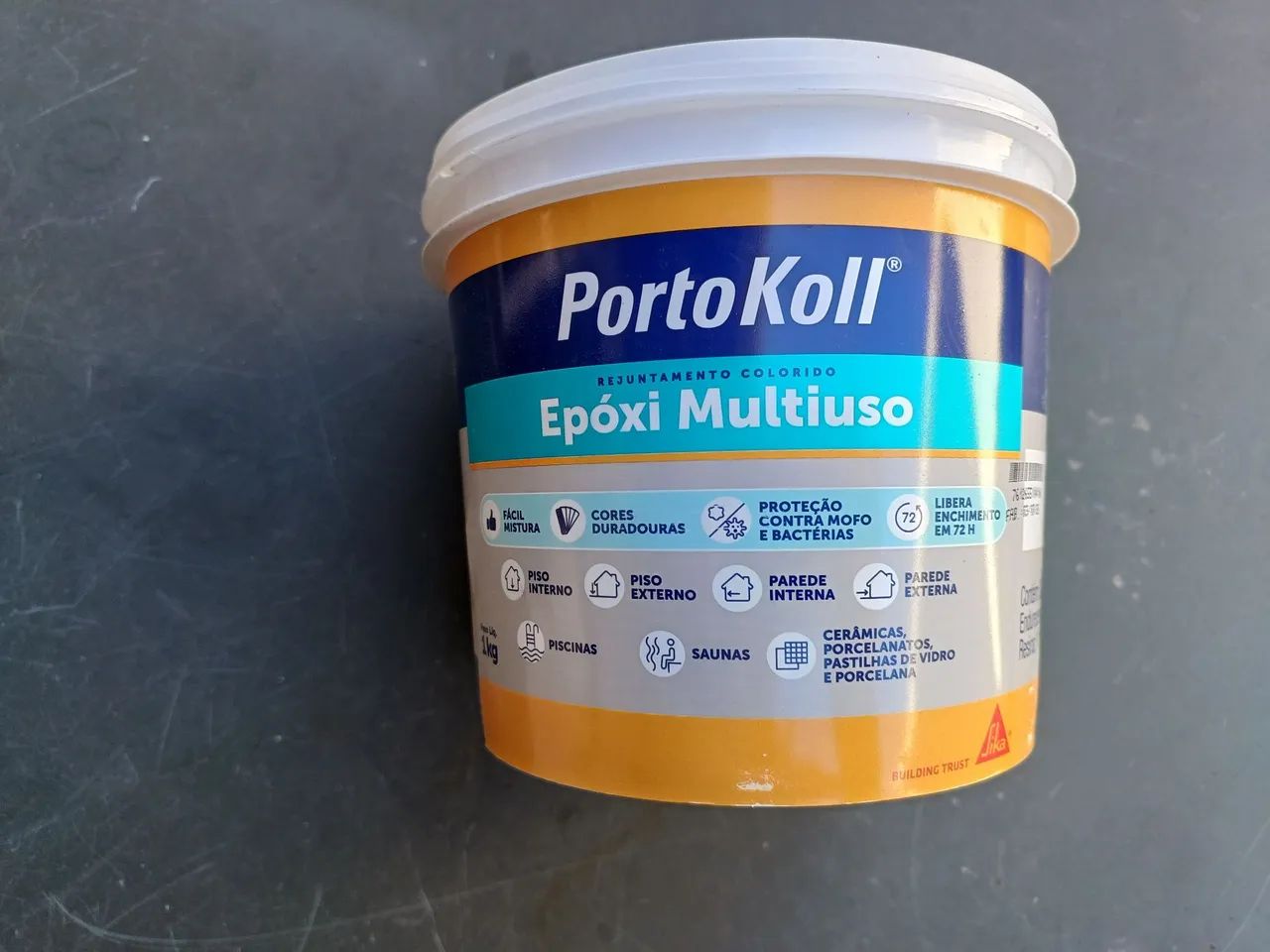 Rejunte Epoxi Multiuso Porto Koll 1Kg Palha - Fabricado em 03/03/26