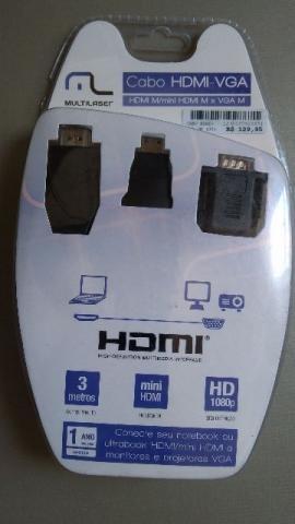 Cabo hdmi/vga Multilaser WI268 - Novo - Foto 2